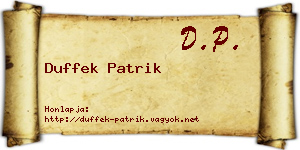 Duffek Patrik névjegykártya