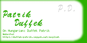 patrik duffek business card